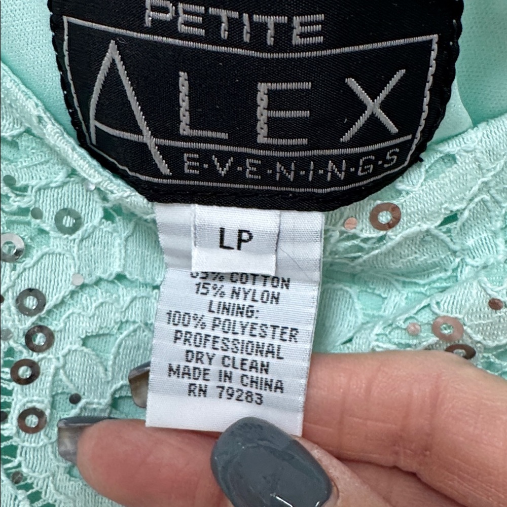 Alex Evenings Light Aqua Lace Ensemble 3 piece set - Picture 5 of 11